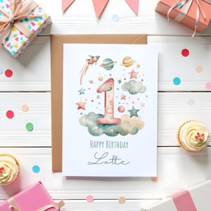 Postkarte Kindergeburtstag | personalisiert mit Namen | Karte zum Geburtstag | Grußkarte
