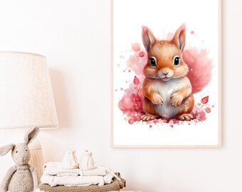 Poster squirrel | Children's room | Image | Animals | birth