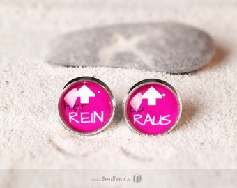 Ohrstecker "Hier rein, da raus"  pink | Stecker | Cabochon | Ohrringe