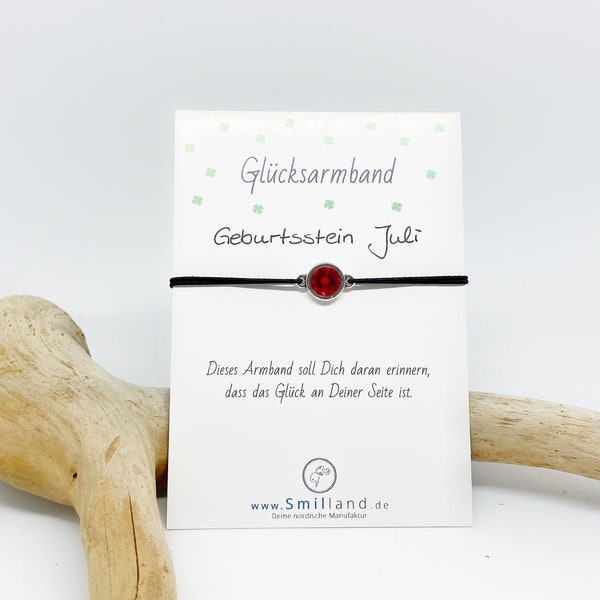 Glücksarmband Geburtsstein Juli | Geburtstag | Armband | Glücksbringer