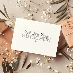 Postkarte Zeit statt Zeug | Grußkarte | Karte | Gutschein | gemeinsame Zeit