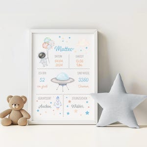 Poster Geburt | Geburtsposter | Bild | Weltraum | Baby