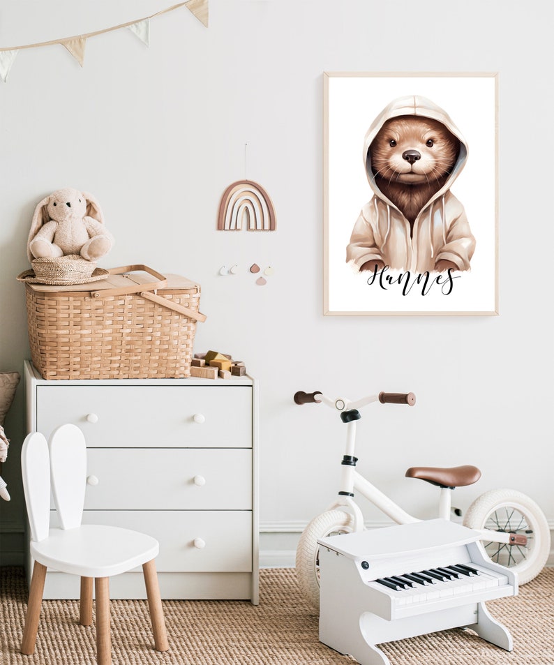 Poster Otter personalized Children's room Image Animals birth image 3