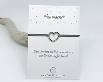 Lucky bracelet heart open silver colored | Bracelet | Encouragement | Gift