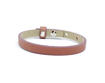 Leather bracelet simply pink I cabochon I gift I school enrollment I bracelet