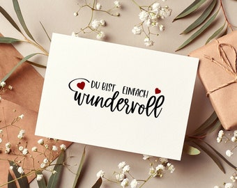 postcard You are simply wonderful| greeting card | Map | birthday | Friends