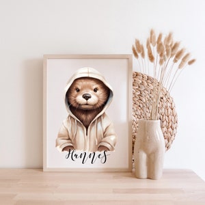 Poster Otter personalized Children's room Image Animals birth image 2