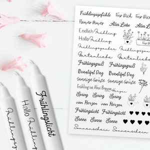 Kerzentattoos Frühling | Digital | PDF zum Ausdrucken auf Wasserschiebefolie | Kerzen dekorieren