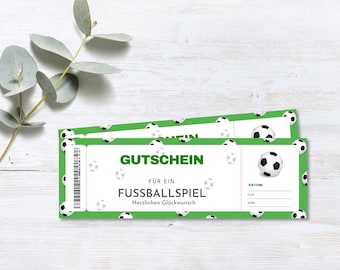 Gutschein digital Fussballspiel | Geschenk | PDF | Download