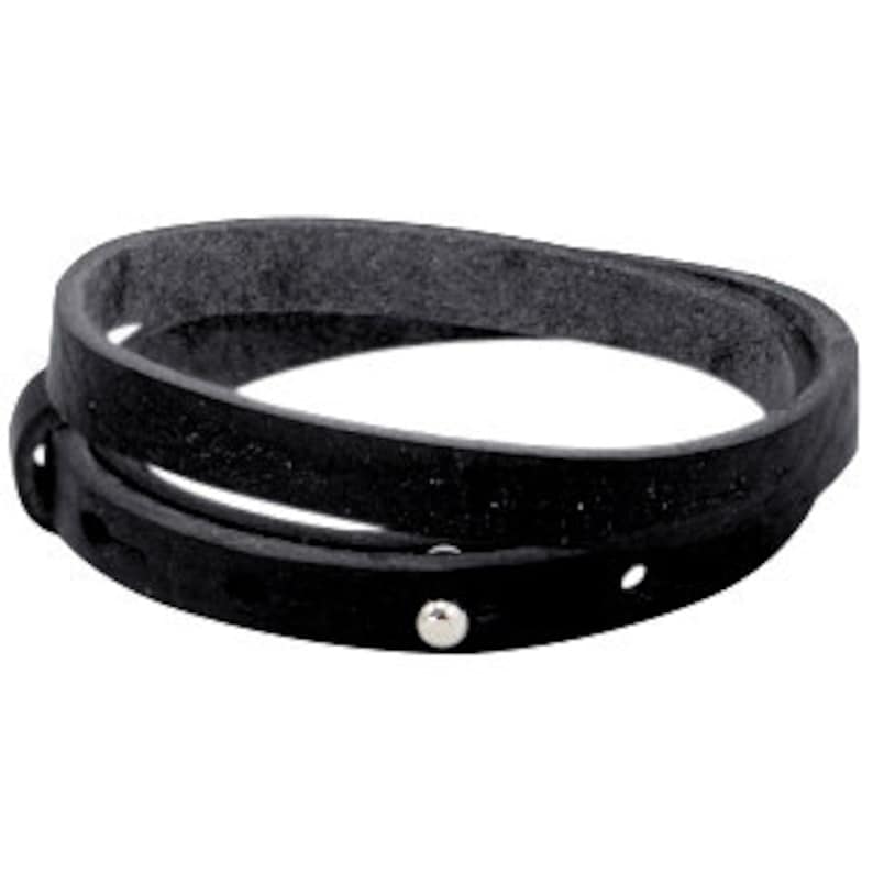 Lederarmband doppelt schwarz Bild 1