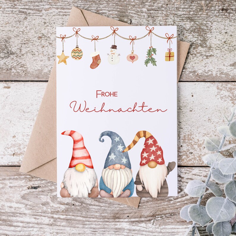 Carte postale Joyeux Noël Carte de vœux gnome Carte image 3