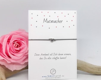 Glücksarmband Herz silberfarben | Armband | Mutmacher | Geschenk | Mitbringsel