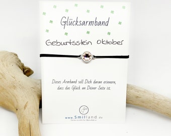 Glücksarmband Geburtsstein Oktober | Geburtstag | Geburtsmonat | Glücksbringer
