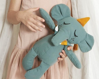 Peluche éléphant avec crépitements d'oreilles et hochet I naissance I cadeau I peluche