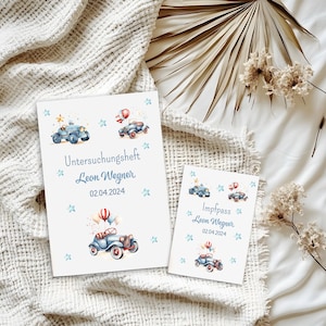 U-Heft und Impfpass-Hülle Autos | Untersuchungsheft | Schutzhülle | Geschenk für Mamas