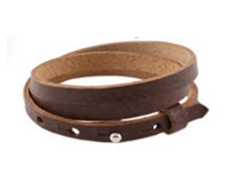 Leather bracelet triple dark brown