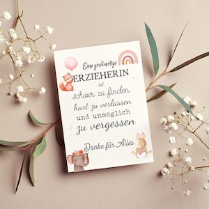 Postkarte Erzieherin | Grußkarte | Geschenk | Danke | Kindergarten I Abschied