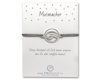 Lucky bracelet wave round silver | Maritime | Encouragement | Lucky charm