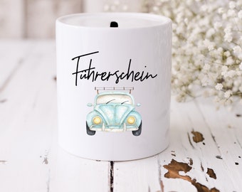 Spardose Führerschein | Geschenk | sparen | Sparschwein