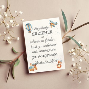 Postkarte Erzieher | Grußkarte | Karte | Kindergarten