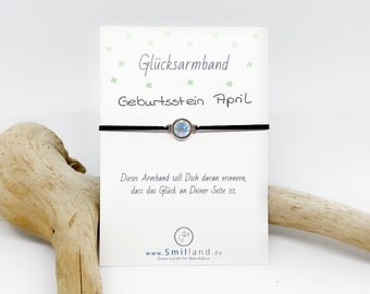 Glücksarmband Geburtsstein April | Glücksbringer | Geburtstag | Geschenk