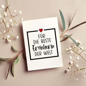 Postkarte beste Erzieherin | Grußkarte | Karte | Abschied | Kindergarten