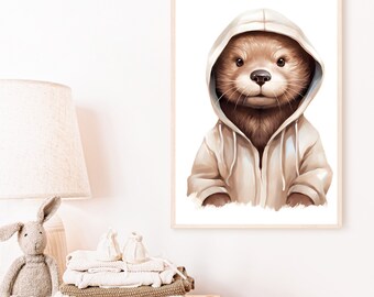 Poster Otter | Children's room | Image | Animals | birth