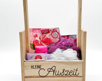 Geschenkset Auszeit | Körbchen | Geschenk | Klötzchen | Geschenkkorb | Wellness | Box