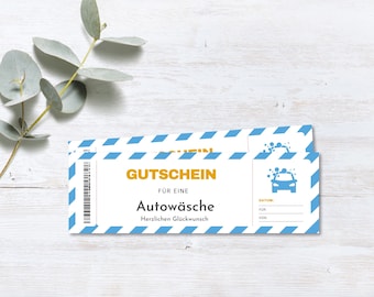 Gutschein digital Autowäsche | Geschenk | PDF | Download