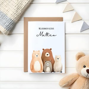 Postkarte Baby Bären | Willkommen | Karte zur Geburt | Grußkarte