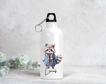 Trinkflasche Waschbär | Wasserflasche | Geschenk zum Geburtstag | Tier | Flasche | personalisiert