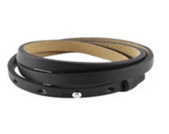 Leather bracelet triple black