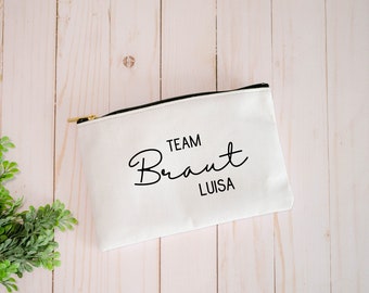 Kosmetiktasche Team Braut | Tasche | Mäppchen | JGA | Stiftemäppchen | Hochzeit | Personalisiert