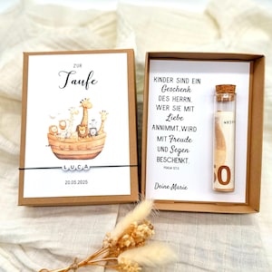 Geschenkbox zur Taufe Arche | Geschenkschachtel | Geldgeschenk | personalisiert