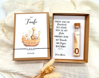 Geschenkbox zur Taufe Arche | Geschenkschachtel | Geldgeschenk | personalisiert
