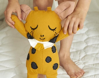 Giraffe cuddly toy with crackling ears and rattle I birth I gift I plush toy