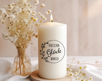 Candle Congratulations | Pillar candle | Block candle | Birthday | Gift