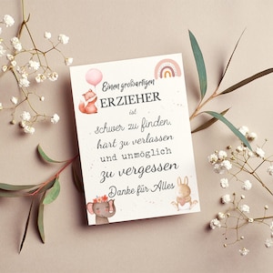 Postkarte Erzieher | Grußkarte | Geschenk | Danke | Kindergarten