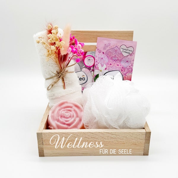 Wellness für die Seele Box | Körbchen | Geschenk | Klötzchen | Geschenkkorb