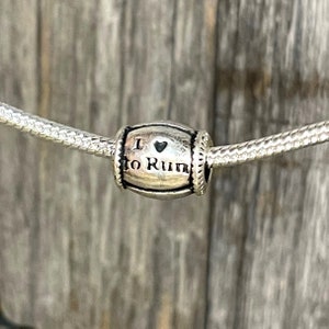 I Heart to Run Laufen Jogging Jog European Charm Bead Versilberter Schmuck entworfen, um Ihr Armband oder Stil zu passen