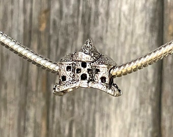 Sand Castle Beach Ocean Sand Sea Vacation Summer European Charm Bead Silver Plated Jewelry designed to fit your  Bracelet or style