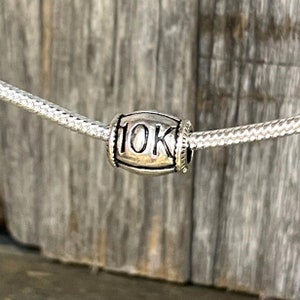 Jog Run 10K 10 K Race European Charm Bead Silver Plated designed to fit your Bracelet or style