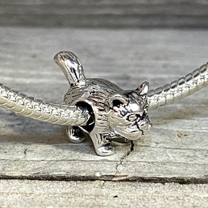 Cat Kitten Pet European Charm Bead Silver Plated Jewelry designed to fit your personalized Bracelet or style