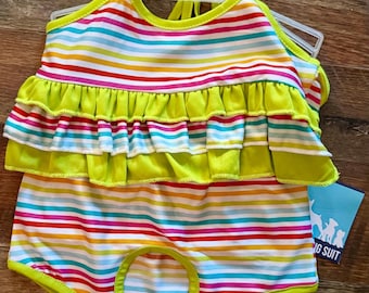 Striped Dog Bikini: Beach Pet Bathing Suit