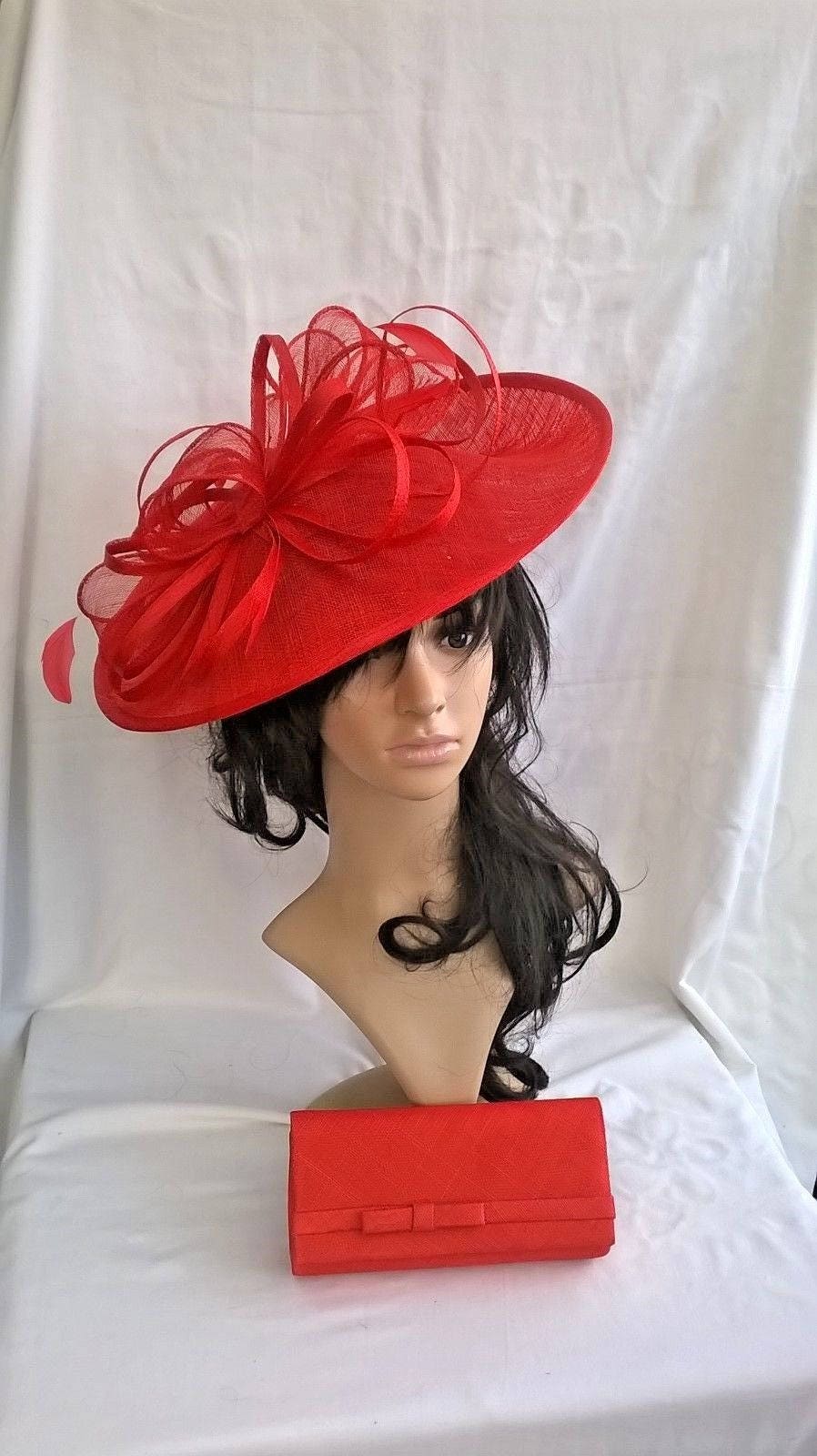 Amanda..Red hatinator..Stunning Sinamay Hat on a Headband..Hatinator