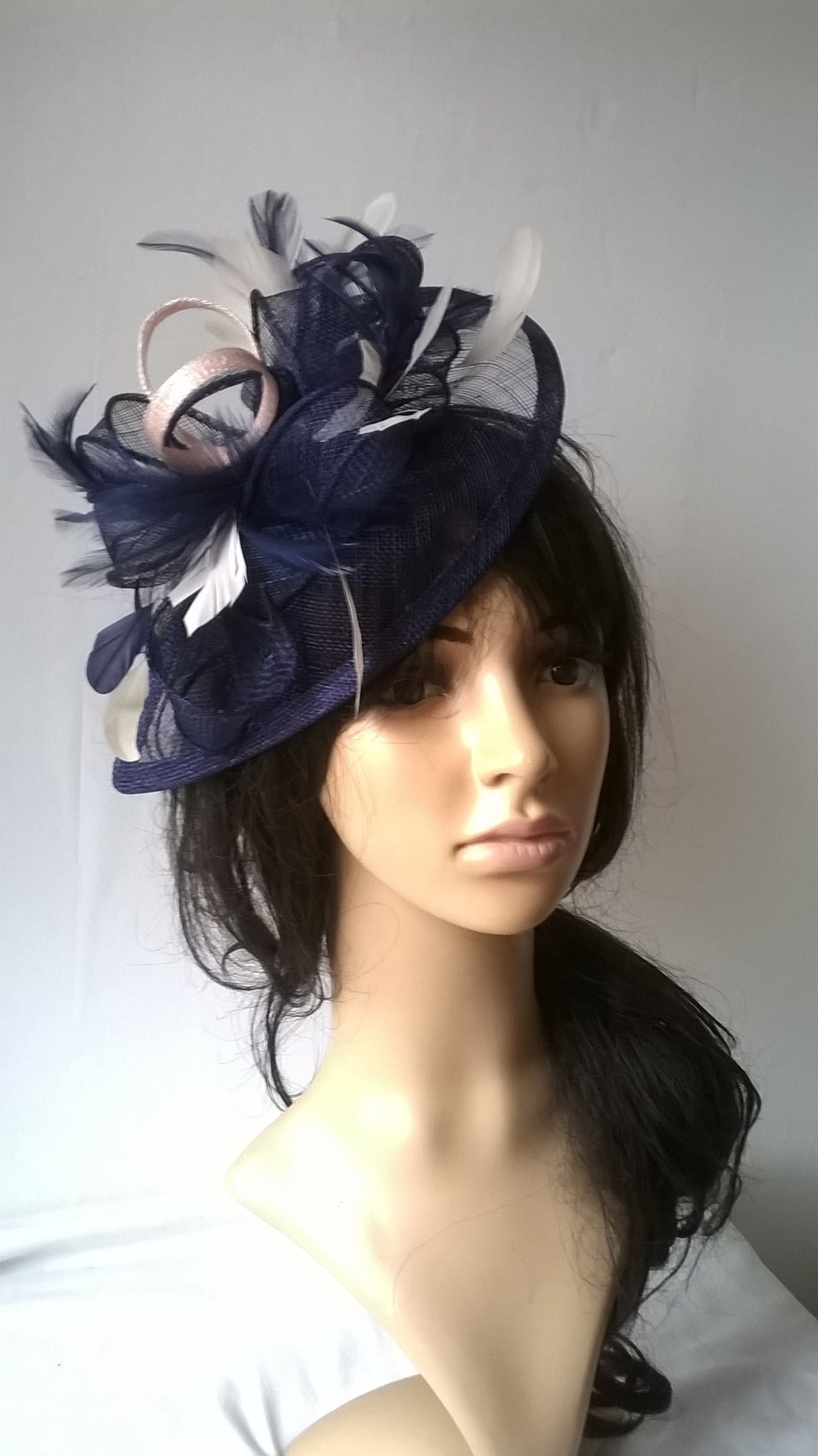 nude blush Fascinator ..Sinamay 