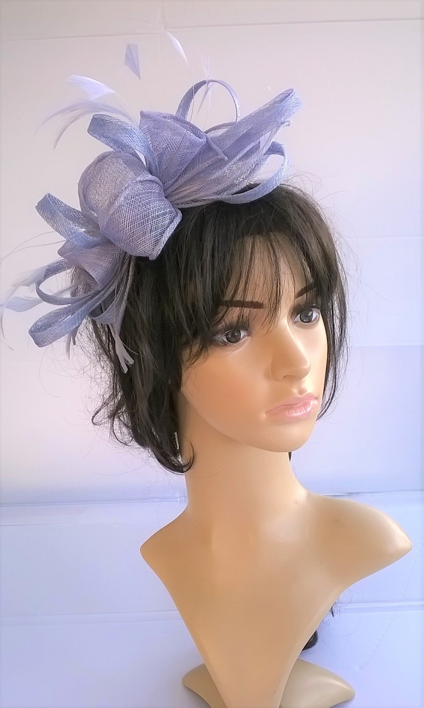 Fascinator Lavender Feather..stunning rosette fascinator on a headband