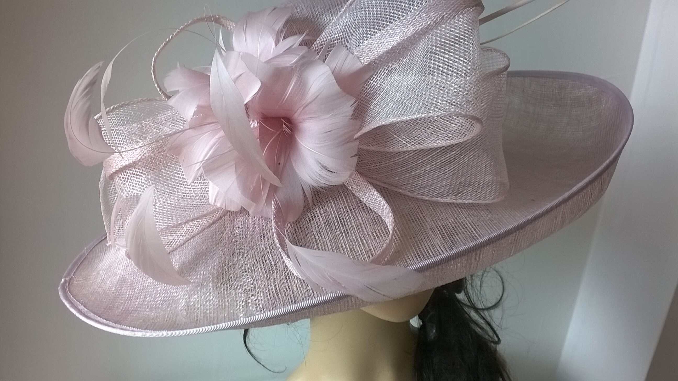 Nude Blush Statement Hat..Stunning Sinamay Hat ..with Bow