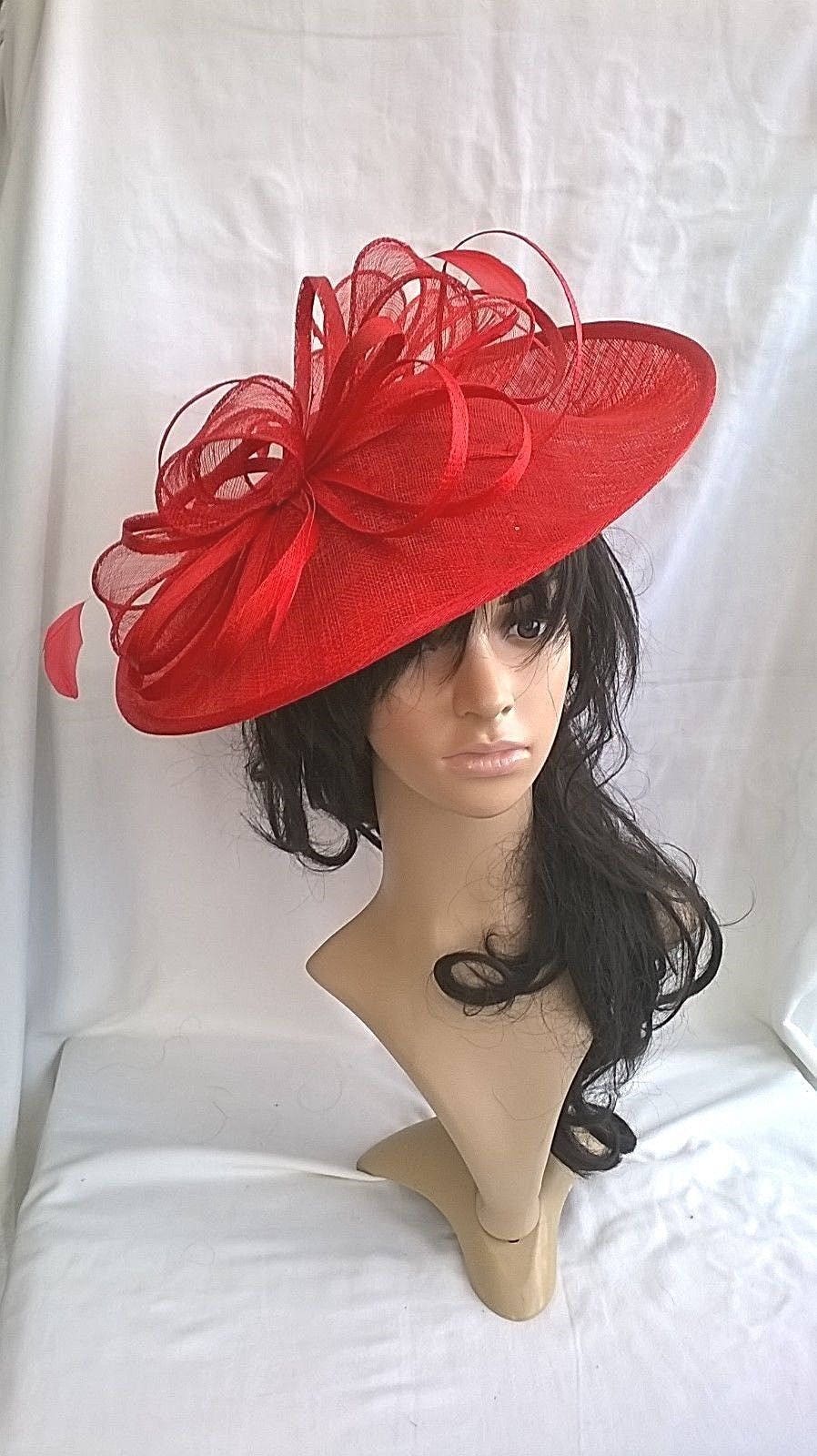 Amanda..Red hatinator..Stunning Sinamay Hat on a Headband..Hatinator