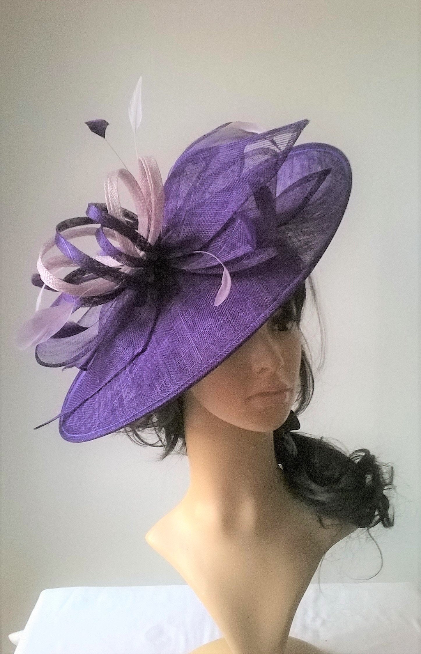 lilac accent.. large Hatinator Sinamay 